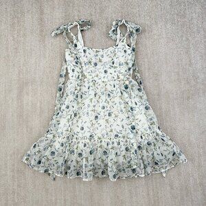 Francesca’s Audrey Parks Floral Mini Dress S With Bow Tie Straps
